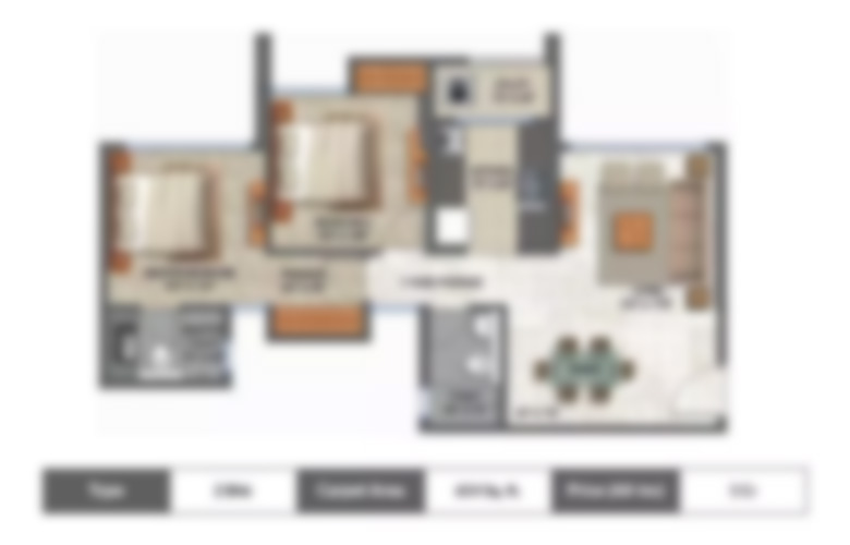 Ajmera Versova 2bhk floor plan